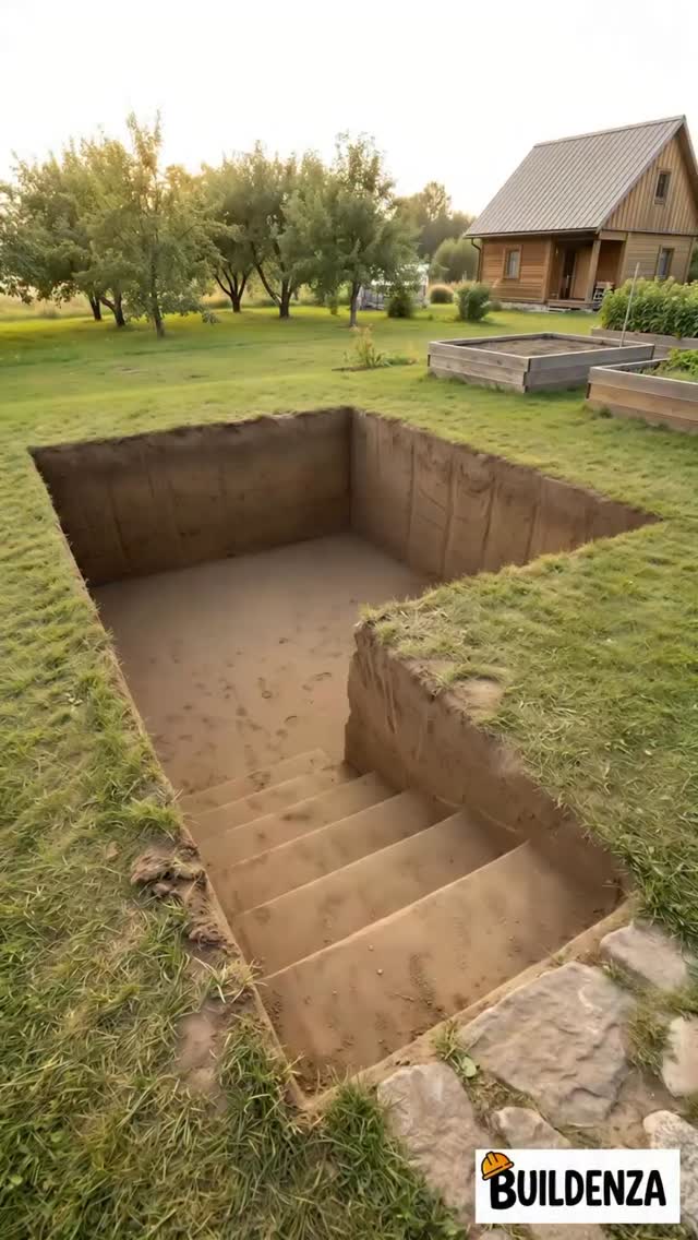 What a great way to own a piece of a castle 🙂 @buildenza_ Buried a Root Cellar Underground...
Buried underground, built from stone — this root cellar keeps vegetables fresh for months with zero electricity. Watch the full underground root cellar build from an empty pit to a fully stocked, grass-covered underground food storage vault.
Every detail of this underground root cellar build, step by step:
▸ Excavated the pit and sealed it with black polythene sheeting as a moisture barrier
▸ Constructed stone walls inside the pit for natural insulation and structural integrity
▸ Installed a French drainage system in the floor to manage moisture year-round
▸ Layered gravel, sand, and stone tailings for passive temperature regulation
▸ Built a stone arch roof — cinematic, load-bearing, and built to last
▸ Covered the roof with polythene sheeting, soil, and grass blocks for natural cooling
▸ Installed perimeter French drainage to redirect water away from the structure
▸ Added interior shelving and stocked the cellar with fresh vegetables
An underground root cellar is the oldest food preservation system on earth — no electricity, no chemicals, just the earth keeping your harvest safe. Vegetables stored this way last months longer than any refrigerator.
#UndergroundRootCellar #RootCellarBuild #UndergroundFoodStorage #Construction #SatisfyingBuild