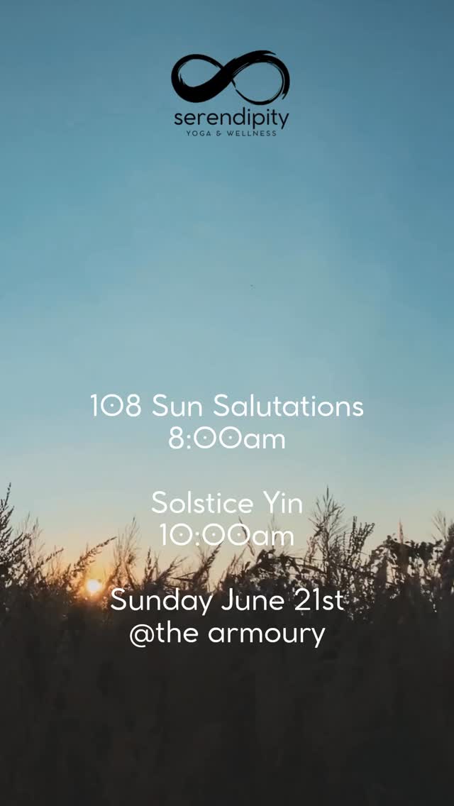 Summer is calling and we’re celebrating the arrival of the season in the best way possible.
Join us at Serendipity Yoga at The Armoury on Sunday, June 21st for a special Summer Solstice morning filled with movement, energy, connection, and rest.
At 8am we’ll move through 108 Sun Salutations — a powerful moving meditation to welcome the light, set intentions, and flow together as a community.
Then at 10am, slow it all down with Solstice Yin, a gentle and grounding practice with deep stretches, meditation, breathwork, and plenty of space to reset and recharge.
Come for one practice or stay for both. Join us in person or online and let’s welcome summer together.
visit serendipityyoga.ca
#serendipityyoga
#yogapec
#healthymovementyourway
#welcomesummer