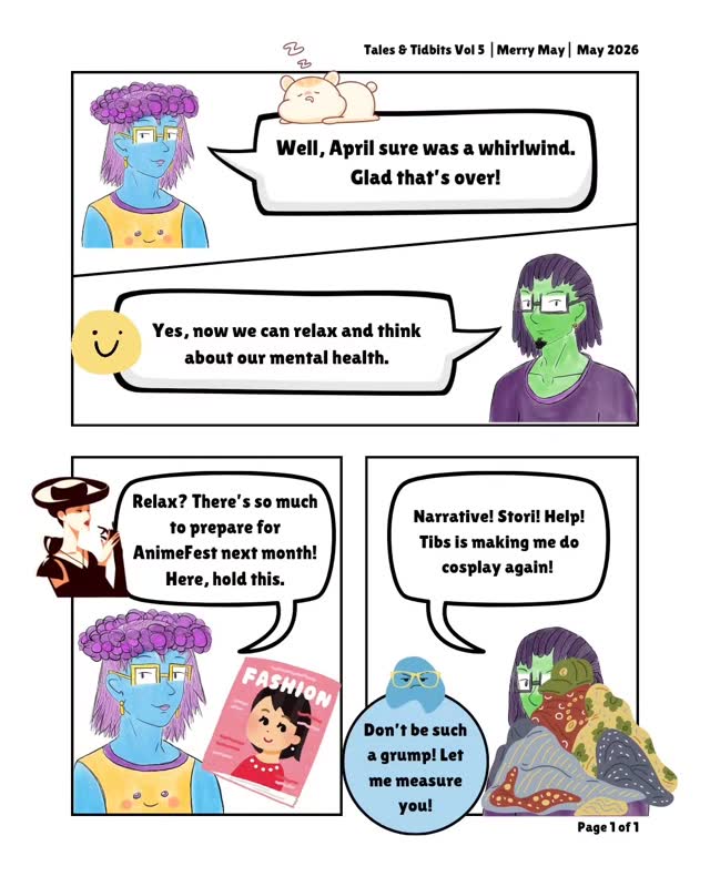 Newsletters out! I really need to make a solid social schedule because these months just keep flying by 😭😵💫 -Tibs
#storytellerplanet #talesandtidbitscomics #comics #animefest #maymonth