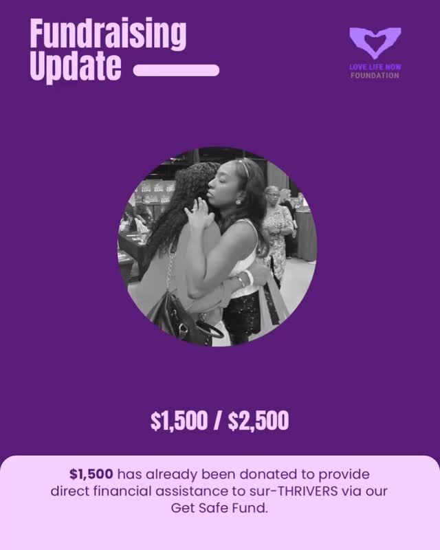We’re 60% there! 💜🙌🏽
And we’re not stopping until we hit our $2,500 goal.
The Get Safe Fund is still critically needed—and every donation helps provide:
✨ Emergency shelter
✨ Transportation to safety
✨ Essentials during crisis
We’re so close… let’s finish this together.
💜 Donate + share: Link in bio 🔗
#GetSafeFund #LoveLifeNow #DomesticViolenceAwareness #DonateToday #LLN