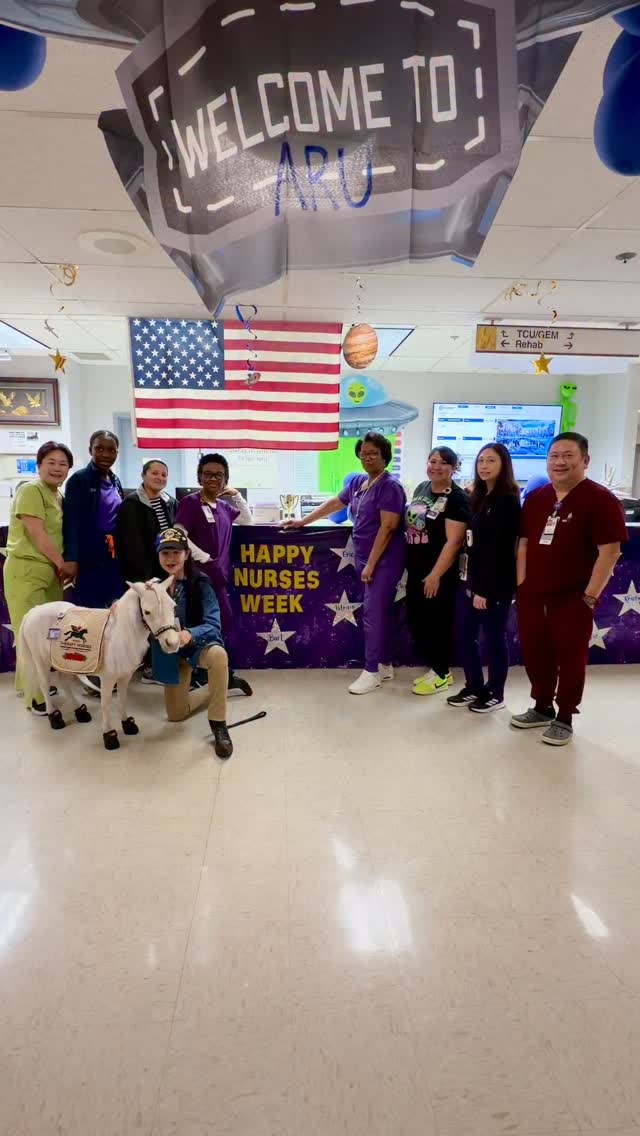 We celebrated Nurses Week at the LA Veterans Hospital! These are the fantastic nurses in the Acute Rehabilitation Unit at the VA.💗 @greaterlosangelesva #nurses #horse #hope #wellness #minitherapyhorses #compassion #minihorse #healing #community #comfort @cedarssinai @shrinerssocal @ucla_pac #medical @equusfoundation @lafdfoundation @lasd_lhs @platinumperformance @integrityhorsefeed @easycareinc