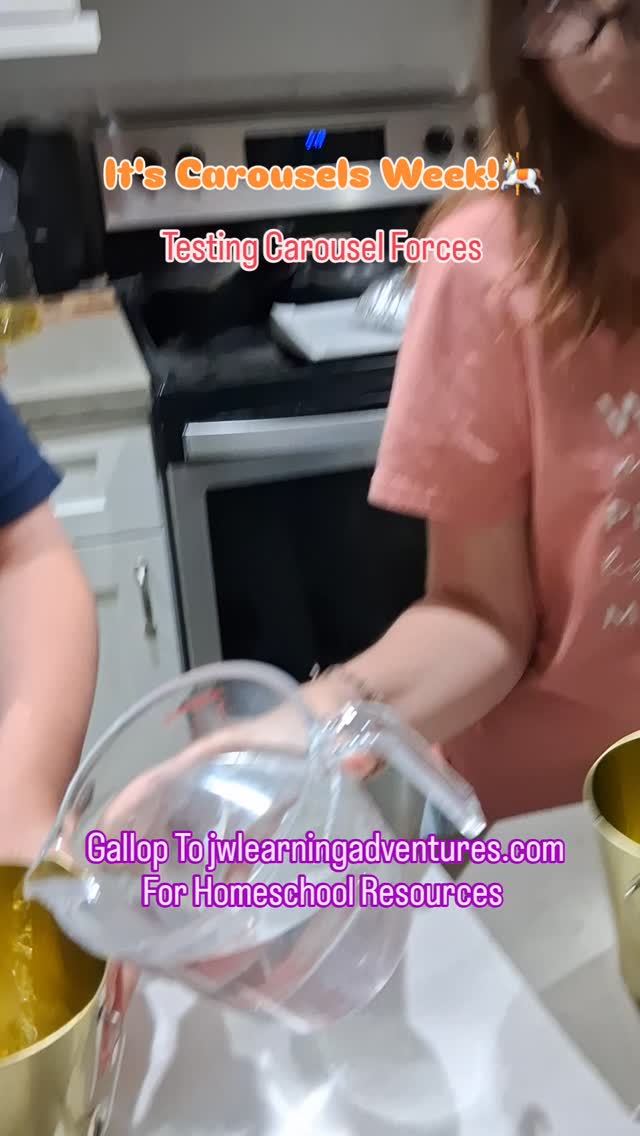 🎠They were impressed with this test! We're exploring physics by testing centrifugal and centrifugal force, like that on a carousel. This topic is a treasure trove of learning opportunities.🧡
👋Join the learning adventure! Get homeschool support, encouragement, resources, and fun straight to your inbox. Sign up for FREE at jwlearningadventures.com
🧡Learning is a lifelong adventure- let's make it a fun one!
#force#physics#carousels#learningthroughplay#homeschoollearning