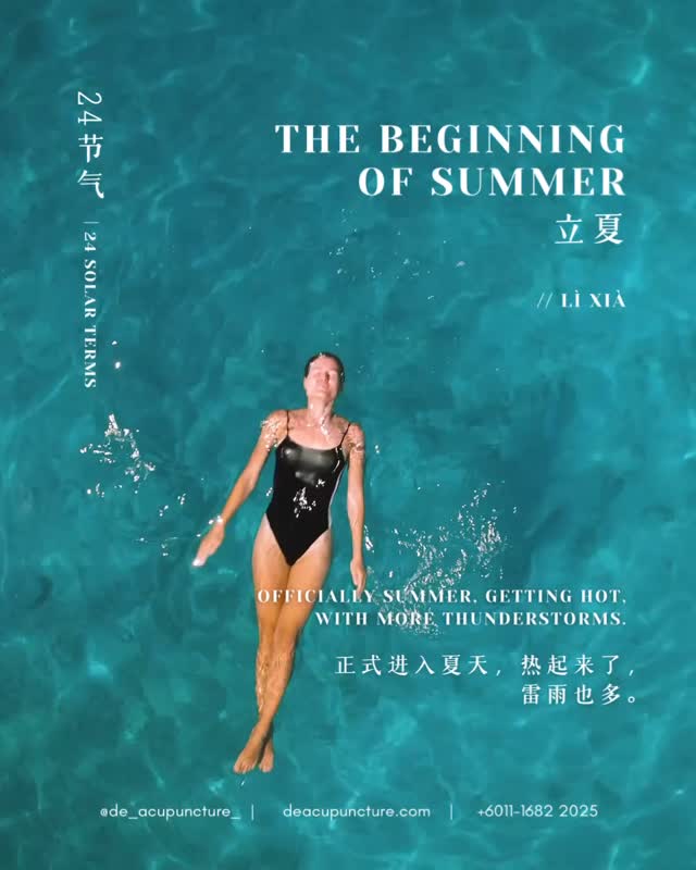 The Summer Vibe is ON! ☀️ (立夏) OMG, is it just us or is the heat level x10 already? 🔥
Welcome to Lixia (立夏)—the official beginning of summer in the 24 Solar Terms! 🗓️ This isn’t just about hot weather; in TCM, it’s when our Yang energy is booming! ⬆️
But too much Yang can make us feel super cranky, stressed out, and easily tired. 😩
This season is all about calming the Heart ❤️ and keeping our body fluids in check! 💧
How to stay chill and healthy this summer:
☀️Chill your Mind
The Heart is associated with joy, but too much stress/excitement can cause ‘Inner Heat’.
☀️Eat ‘Bitter’ & ‘Cooling’
Bitter gourds, cucumber 🥒, and mung beans can help clear internal heat and aid digestion.
☀️Nourish the Heart
TCM says summer is the Heart’s season! Eating red foods like tomatoes 🍅 and red beans is good for Heart health.
☀️Siesta Power:
Feeling sleepy midday? 😴 A short nap (around 15-30 mins) helps nourish the Heart and restore Yang energy.
BUT—here’s the key part: Not all heatiness is the same! Are you feeling physically hot, or is it more like inner fire that makes you irritable and unable to sleep? 😱
Have you ever tried cooling foods but felt more bloated or tired? Tell us in the comments! 👇
That’s why you need a customised approach. Don’t self-medicate! Consult our qualified TCM practitioners at 医心医意中医坊 De Acupuncture x Herbs Centre first.
We’ll check your pulse and tongue 👅 to see if your true issue is heat, dampness, or both, and tailor a treatment just for you.
Ready for a cool, calm summer? Click the link in our bio to book your consultation today! 💖 (We’re at USJ, Subang Jaya area!)
#Lixia #立夏 #TCMWellness #SummerHacks #HeartHealth #YangEnergy #SubangJaya #USJ #TCMHacks #WellnessTips #HeatStress #DeAcupunctureXHerbsCentre #MalaysianWellness #24SolarTerms #SummerVibes