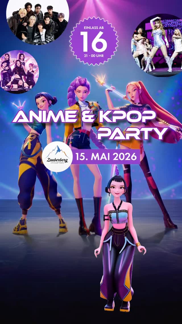 Anime & KPop Party 🥳 15. Mai im Zauberberg Passau - Einlass ab 16 Jahren bis Mitternacht!