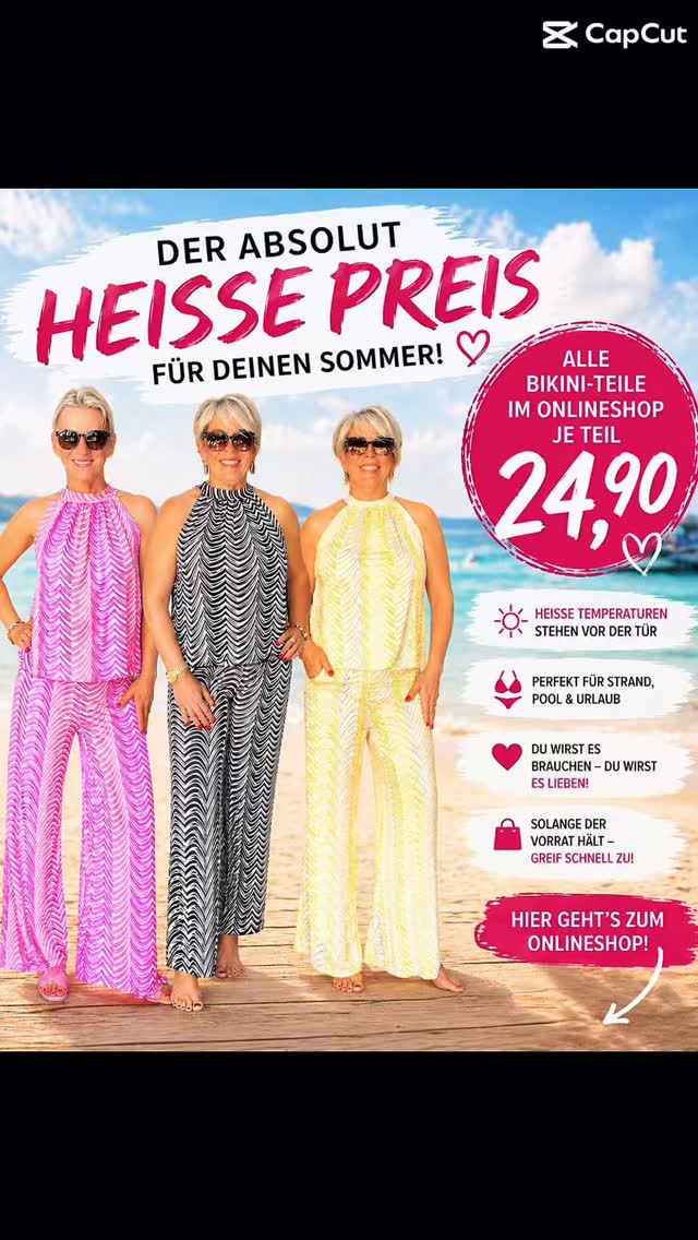 🔥 READY FOR SUMMER? 🔥
Unsere Bikini-Zweiteiler sind da – und zwar zum Hot Price von nur 24,90 € pro Teil ☀️👙
Egal ob Beach, Pool oder Urlaub – dein perfekter Sommerlook wartet schon 😍
✨ Luftig, leicht & super bequem
✨ Mix & Match – finde deinen Style
✨ Schnell sein lohnt sich – limitiert verfügbar
🚚 Heute bestellt – morgen unterwegs zu dir!
🛍️ Jetzt shoppen – Link in Bio
📲 Den Shop-Link findest du auch jederzeit in unserer Story 💕
#fashionboxx #bikini #summerready #beachvibes #sommerlook #outfitinspo #urlaub2026 #poolvibes #bikinistyle #mixandmatch #onlineshopping #damenmode #sommertrends #dealalert #shopno