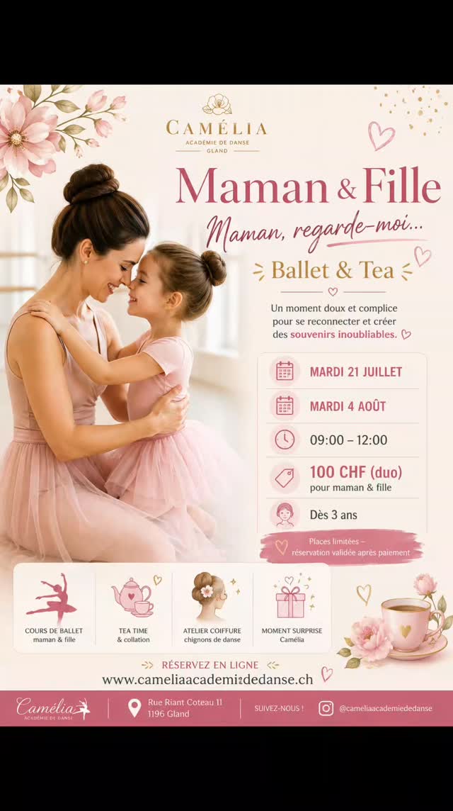 Appel à tous les papas 💌
La Fête des Mères approche… et si cette année, vous lui offriez autre chose qu’un simple cadeau ? ✨
Et si vous lui offriez un vrai moment avec son enfant…
Une jolie matinée mère-enfant remplie de danse, de complicité et de souvenirs 💕
Le cadeau parfait pour le 10 mai 🌸
#momsday #daughter #dancedate
