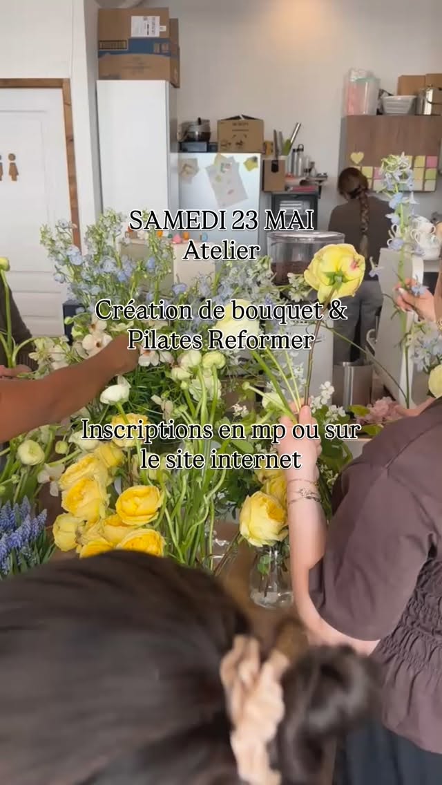 SAMEDI 23 MAI
L’atelier du mois arrive !
Et ce mois ci, il va mettre du soleil dans ta journée ☀️🌺
Viens créer ton propre bouquet pour chez toi ou à offrir (fête des mères qui approche☺️)
Et profites de cette matinée pour essayer ou refaire une séance de Pilates reformer ✨🙌
Toutes les informations sont sur le site internet
Réservation en mp ou directement sur le site à la date du samedi 23 mai 💛