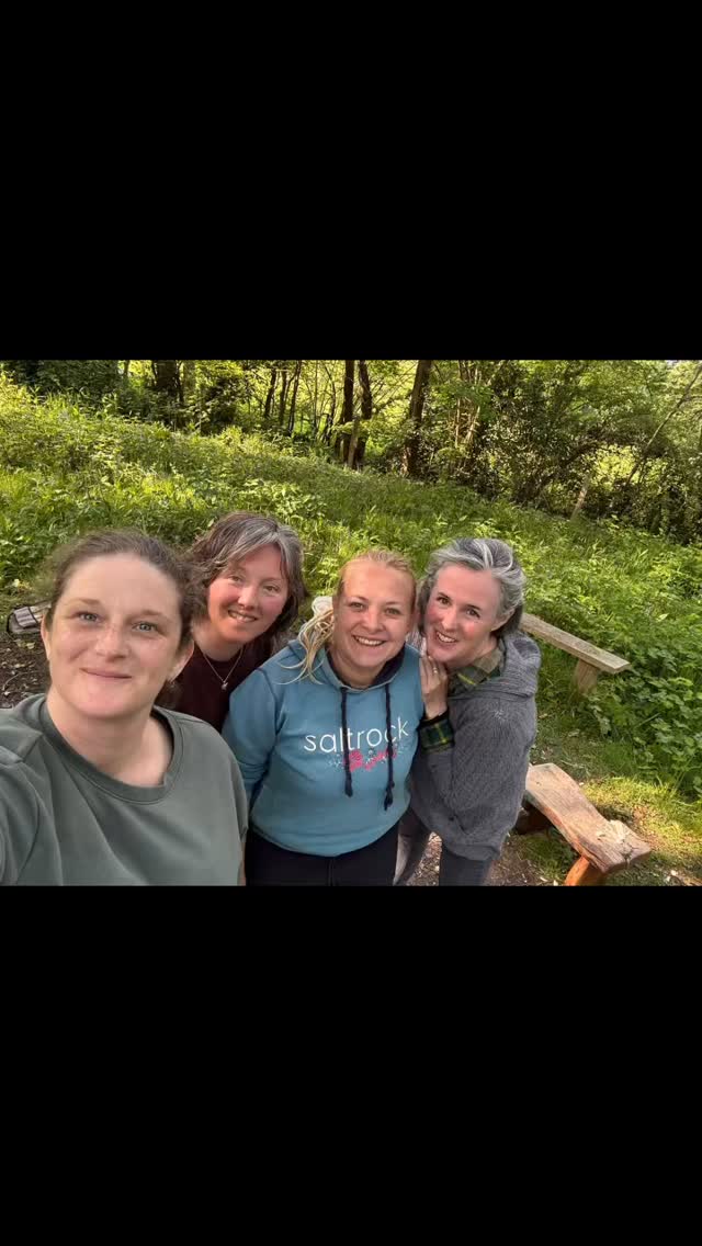 Wow what a weekend!! Hanging out with my besties to celebrate @pam.horton.1 s birthday and having the best time in Devon, getting back to nature with fire making, whittling spoons, wood-fired hot tub every night, unbelievably huge ice creams and staying in a yurt like we are having sleepovers again! Massive thank you to @chriswholeland for his incredible bushcraft skills and being such a fab human. Love you guys xxxx. @francokf1 @amymccormackgraphicdesign @pam.horton.1