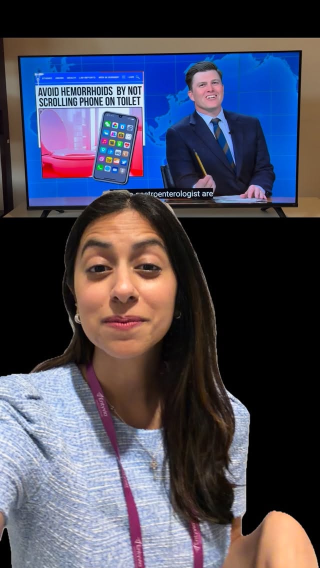 When @nbcsnl discovers your work on poophoria. Twice. š @colinjost Iām ready to chat about your bathroom habits, seems like you are too? š šš½ Fam, can we @ him in the comments to make this happen??
And yes, my lab did show that bringing your smartphone into the bathroom was associated with a 46% increased risk of having hemorrhoids š