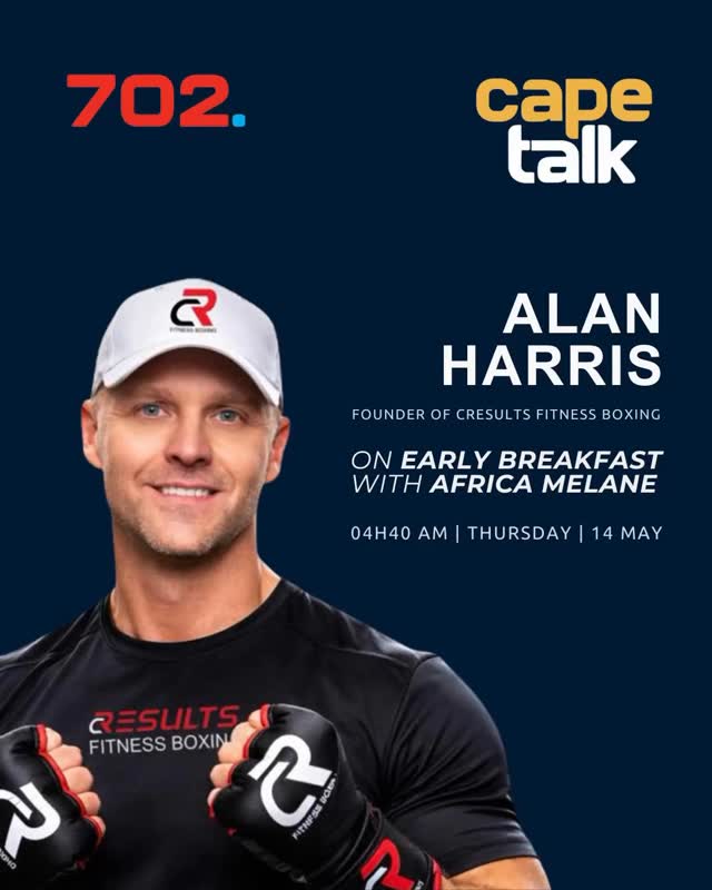 Big news for the CResults community 🥊🔥
Our founder, Alan Harris, will be joining Early Breakfast with Africa Melane on 702 & CapeTalk to chat about fitness, boxing, mindset, and building a stronger community through movement.
📻 Tune in:
🗓 Thursday, 14 May
⏰ 04:40 AM
📍 702 & CapeTalk
Thank you to everyone who continues to support the CResults Fitness Boxing journey. This is just the beginning. ❤️🖤
A special thanks to @keelacomms and @cher_murphy for setting this up? 📻 🙏
#CResultsFitnessBoxing #702 #CapeTalk #AfricaMelane #FitnessBoxing BoxingFitness JohannesburgFitness CapeTownFitness FitnessMotivation Mindset Community TrainDifferent