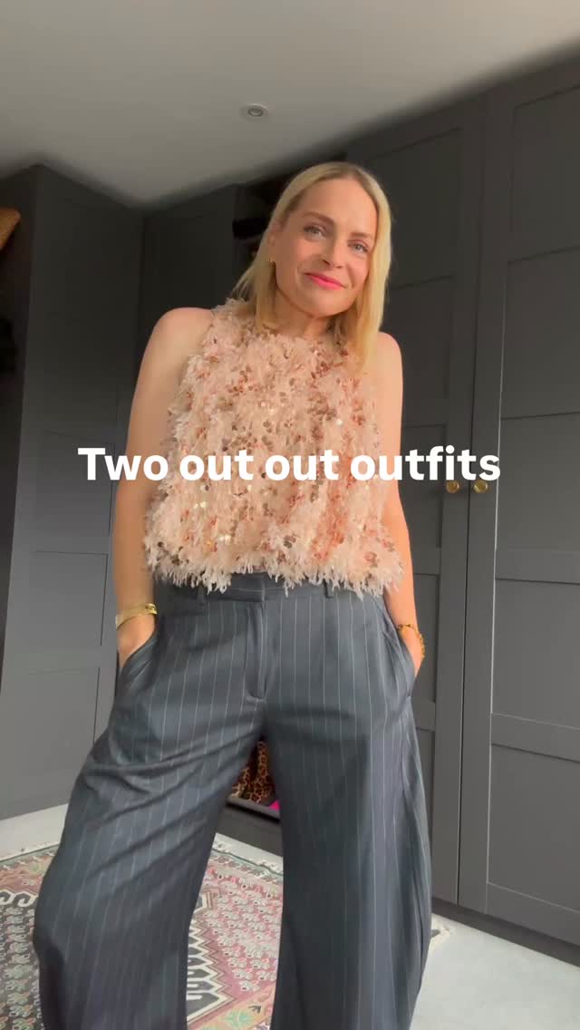 Same barrel leg trousers two ways for an out out outfit - just mixed up the pattern, texture, and colours to mix things up. What’s your favourite? Let me know in the comments.
I can’t decide, partial to feathers, sequins and gold jackets!
Nothing current here - @zara feather and sequin top is a recent preloved purchase from @vinted.
Style - personal style - personal stylist - women’s style - styling - style inspo - personal styling - casual outfits - everyday outfits - fashion - easy styling - rewear - restyle - wardrobe edits - reimagined - preloved