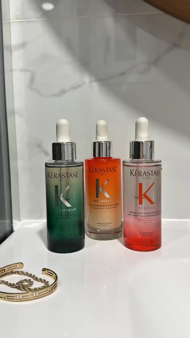 A scalp serum for every need. 🫧 #bellanellabeauty
For imbalance or irritation: Spécifique Serum Potentialiste rebalances and soothes.
For hair fall: Genesis Serum Anti-Chute Fortifiant strengthens at the root.
For dryness: Nutritive Nutri-Supplement Scalp Serum hydrates and comforts.
.
#Kerastase #ScalpCare #ScalpSerum #HairCare
