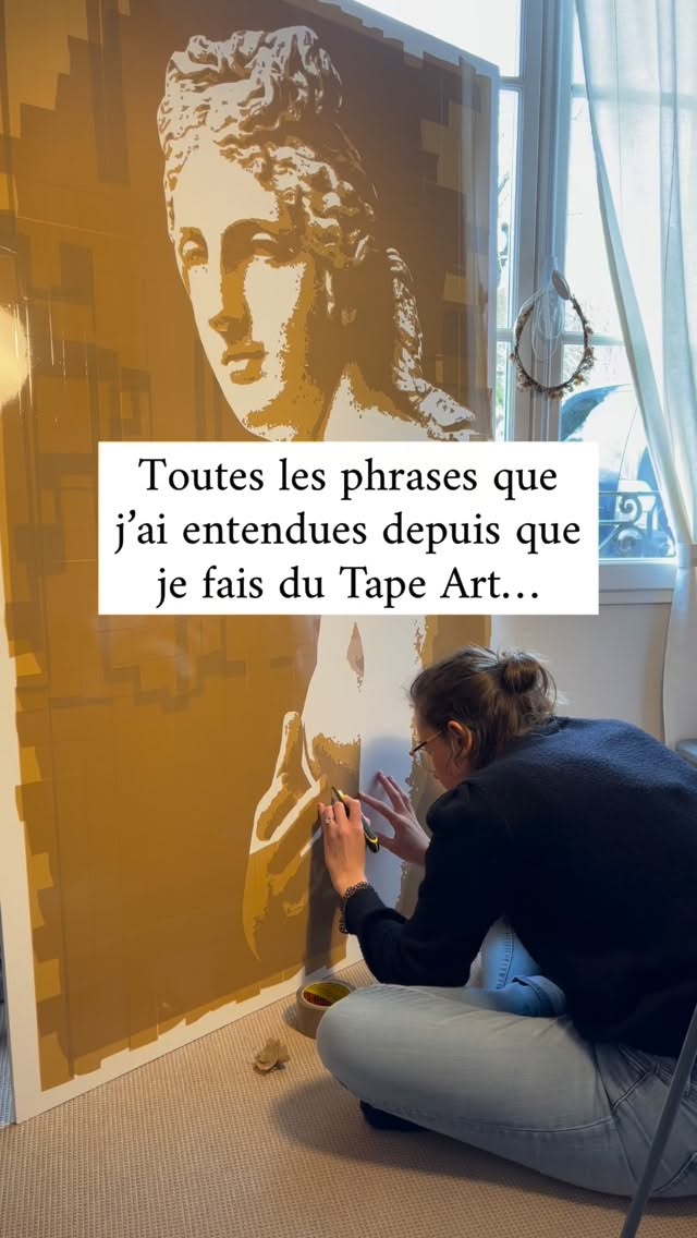 Toutes les phrases que j’ai entendues depuis que je fais du Tape Art, soit 17 ans !
.
Laquelle est votre préférée ?
.
« Ça colle bien entre vous ? »
« Je suis scotché devant tes tableaux »
« Ton art… ça déménage ! »
« Tu dois souvent être au bout du rouleau »
« Tu vas faire un carton avec ton art »
.
Vous en avez d’autres ? Aller, faites moi rire !!
.
#artcontemporain #tapeart #art #scotch #blague