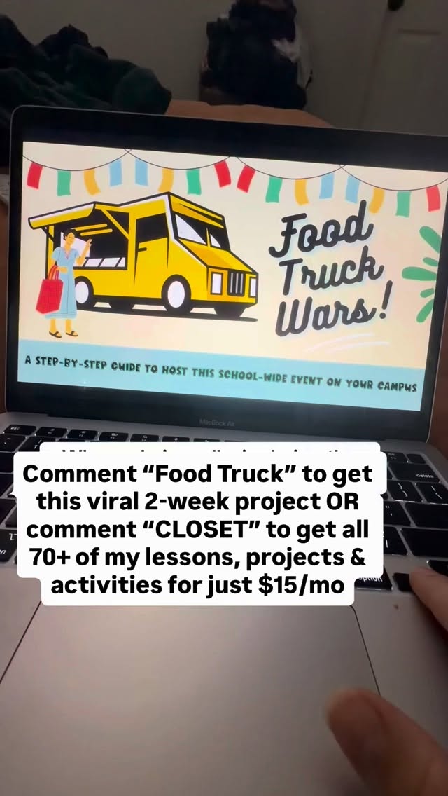 You know the drill.
Engagement is what I promise, you just gotta deliver it 💅💅💅💅💅
With over 2500 downloads, this campus-wide food truck project is a no brainer 🤪
Comment “Food Truck” to grab it for $10 OR…
If your vibe matches my vibe and you belive that rigor and fun can coexist, comment “CLOSET” to hop inside the #1 lesson library for busy FCS teachers.
When you join you’ll get instant access to:
✨70+ of the MOST creative & engaging FCS resources
✨At least 2 NEW resources each month (lately it’s been like 3-5 🤪)
✨ the ability to request that I make lessons specifically for your classes
I’ll meet you inside 🤝
#fcsteacher #facsteacher #sayyestofcs #cteteacher