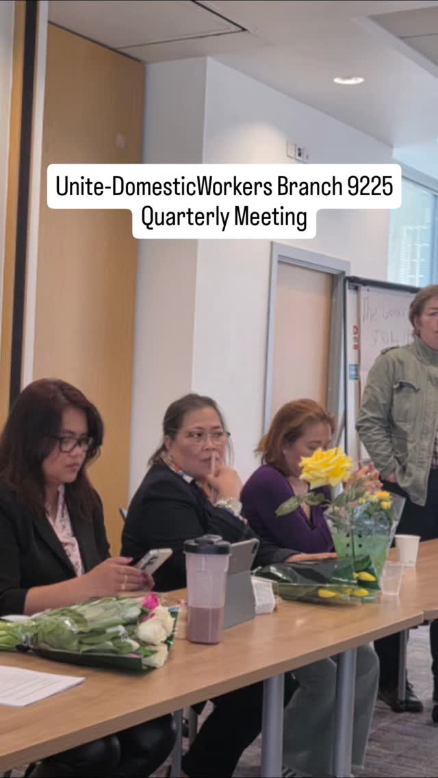 Unite the Union - Domestic Workers Branch 9225 Quarterly Meeting led by the Branch Committees with the presence of Unite Regional Officer Janet Mcleod. Unity is Strength!