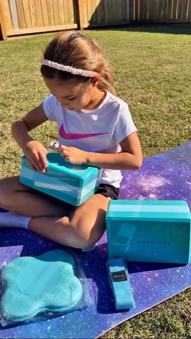 That unboxing joy when your little yogi discovers her new Deep-Zen set in the backyard sunshine. ☀️
Watching her light up over those turquoise blocks and galaxy mat — this is how we plant seeds of mindful movement early. Gentle support for growing hands and wrists, designed for every age.
Explore Deep-Zen → link in bio 🧘♀️
#deepzenyoga #yoga #yogablocks #kidsyoga #yogalife #yogapractice #familywellness #mindfulmovement #yogaforbeginners #backyardyoga #wellnessjourney #yogaprops