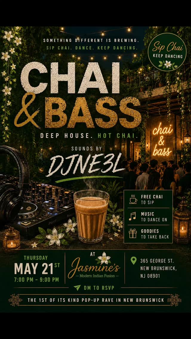 Our very first Rave Pop Up is here!! Free Chai, Rave Music and Goodie Bags. DM to RSVP.
#njeats #ravegirls #newjerseyravers #newbrunswicknj #rutgersnewbrunswick