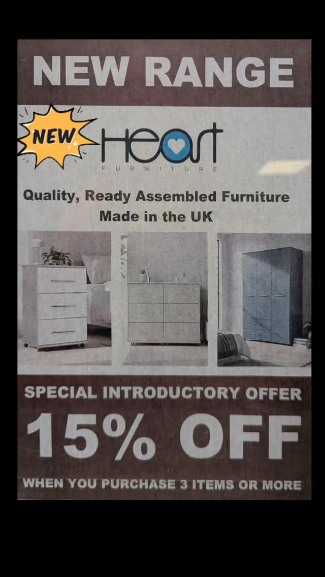 New in store, quality UK made furniture range. Huge selection of pieces available to create your perfect bedroom. You choose the pieces, the colour and the handle design.#scarboroughbedwarehouse #bedroomfurniture