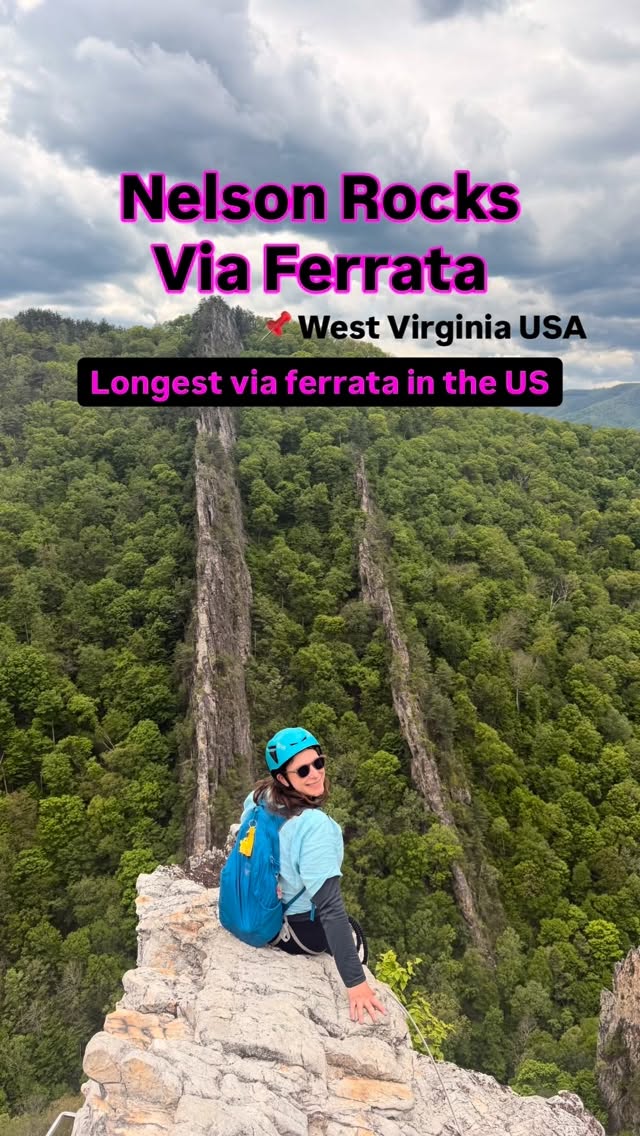 First time I have ever put together a reel so fast and that’s because yesterday was just too incredible to not share immediately. I joined a group of super cool other outdoorsy people for the longest via ferrata in the US at @nrocks_wv 🧗♀️⛰️The views and total experience was so unreal and I had so much fun 😎 Highly recommend checking it out and so interesting to compare to last month’s via ferrata 💪 Stay tuned for next month’s via ferrata it’s going to be one for the books! 🤠
•
#letsgo #yalla #viaferrata #nrocksoutdooradventures #dayoffvibes