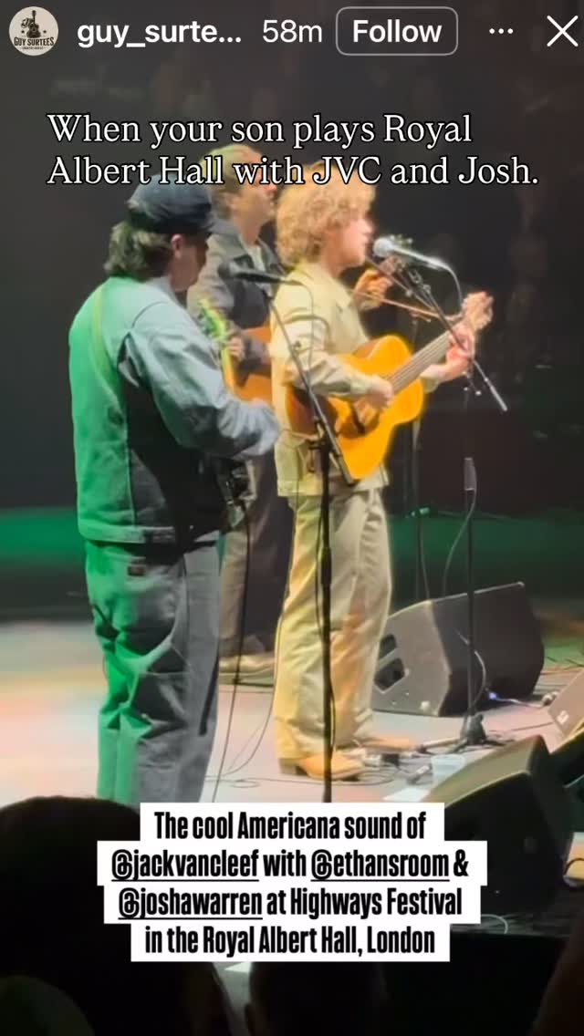 So cool! @ethansroom, @jackvancleaf and @joshawarren playing Royal Albert Hall in London.