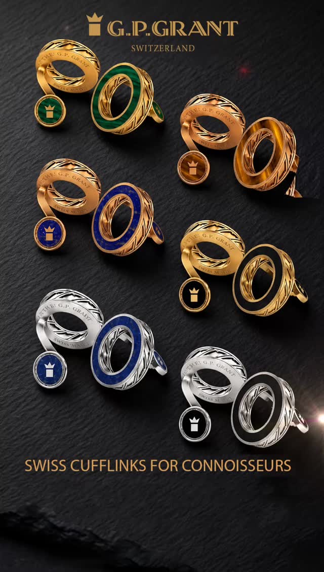 Cufflinks Zaven Band Swiss cufflinks for connoisseurs
Black Onyx, Tiger Eye & Lapis Lazuli. Silver with yellow, rose and white gold finishes.
Buy here: https://www.gpgrant.com/cufflinks-special
#GPGrant #GPGrantSwitzerland #Cufflinks #LuxuryCufflinks #MensCufflinks #SwissLuxury #BlackOnyx #TigerEye #LapisLazuli #GoldCufflinks #SilverCufflinks #LuxuryAccessories