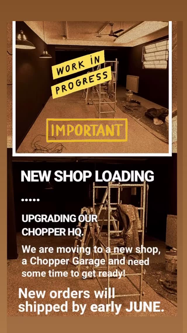 ⚡️ Big news — we’re moving to a new shop! 🎉🏁
A bigger garage. More tools. More grease. Same chopper spirit.
While we get everything ready, new orders may take a little longer to ship and are expected to go out in early JUNE.
Stay tuned — more updates coming soon.
And thank you all for the support! 🏴
🇮🇹⚡️ Grandi novità — ci stiamo trasferendo in un nuovo shop! 🎉🏁
Un garage più grande. Più attrezzi. Più odore di officina. Stesso spirito chopper.
Mentre sistemiamo tutto, i nuovi ordini potrebbero richiedere qualche giorno in più e le spedizioni sono previste per inizio GIUGNO .
Restate sintonizzati — presto altre novità.
E grazie a tutti per il supporto! 🏴
#ChopperLife #GarageBuilt #OneKickOnly #KustomKulture
