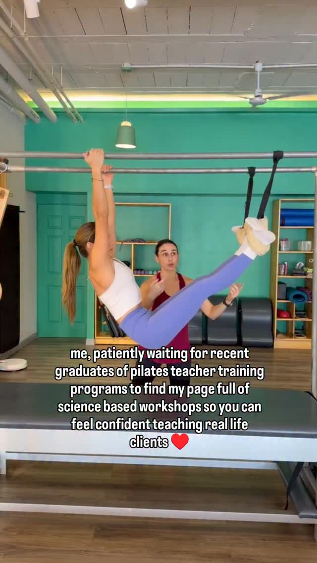 Hi, I’m Amy 👋🏼
I’m here to remind you that Pilates education doesn’t end when your certification program finishes.
I’ve been teaching Pilates for 16 years, I’m a second generation teacher trained by Lolita San Miguel, a former Teacher Trainer, and I also hold a Clinical Pilates Diploma.
But the biggest thing I’ve learned over the years is this:
Real clients don’t come in textbook-perfect.
They come in with pain, injuries, fear around movement, post-surgical histories, osteoporosis, scoliosis, disc bulges, hypermobility, and goals that require more than memorized choreography.
And most teachers are expected to figure it all out alone after certification.
That’s exactly why I created the Pilates Teachers Community ❤️
A mentorship platform designed to help Pilates teachers feel supported, confident, and clear when working with real-life clients.
Inside the community you’ll get:
✔️ Monthly workshops on topics like scoliosis, osteoporosis, biomechanics, pain science, strength training principles and more
✔️ Teacher Workouts designed specifically for instructors
✔️ Downloadable class PDFs you can immediately teach to your clients
✔️ Ongoing mentorship and guidance
✔️ Evidence-informed education explained in a practical, easy-to-apply way
✔️ A supportive community of teachers who genuinely want to grow
My goal is simple:
To help you become a stronger, more confident teacher without fear, overwhelm, or feeling like you have to know everything on your own.
You do not have to be a physiotherapist to understand pain, injuries, and clinical guidelines. You just need the right education and support.
If you’re ready for continuing education that’s accessible, practical, science-based, and actually applicable to your teaching…
Comment COMMUNITY and I’ll send you the 2-week free trial ✨
Can't wait to meet you!
