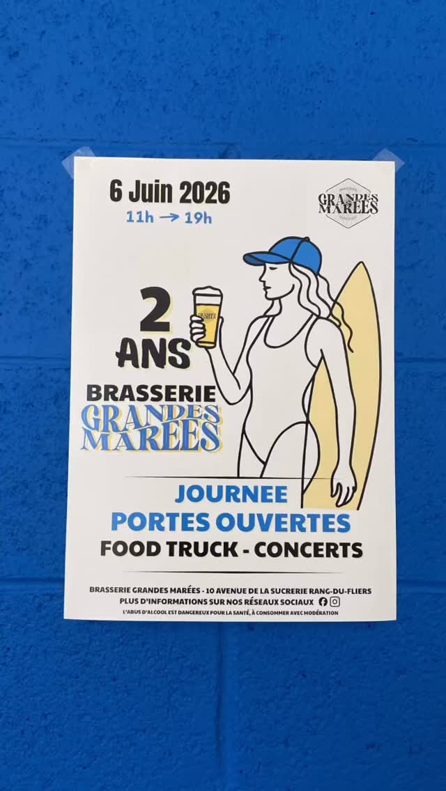 🌊 2 ANS DE LA BRASSERIE GRANDES MAREES! 🌊
🎂Le 6 Juin la Brasserie fêtera ses 2 ans !! 🎂
Pour fêter ça on t’a prévu :
🌊 Pour t’ambiancer, deux concerts!
🌊 Food Truck le midi !
🌊 Visites toute la journée !
❗Plus d’informations très prochainement❗
Début des festivités ➡️11H
Fin ➡️19H
#2ans #cestbientotlafete #evenement #brasseriegrandesmarees #anniversaire