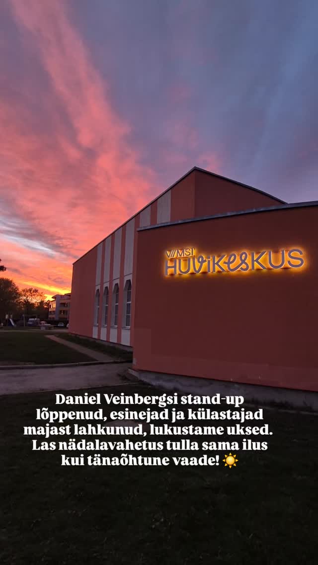Daniel Veinbergsi stand-up lõppenud, esinejad ja külastajad majast lahkunud, lukustame uksed.L....