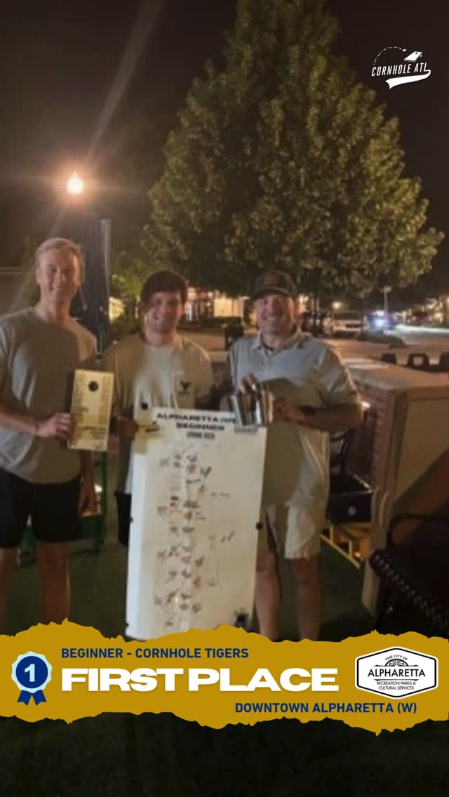 
🌽Spring 2026 Playoff Results Part 5🌽
📍 @chiringaalpha (Wed)
(Beg) 🏆 Cornhole Tigers 🥈 Get Corned
(Int) 🏆 Chairman of the Boards 🥈 Ben Dover Jr
(Adv) 🏆 The Joeffersons 🥈 Smooth Operators
📍 @ashfordln
(Beg) 🏆 Funwoody Throwers 🥈 Board Crashers
(Int) 🏆 Bag It Up 🥈 Pound Town
(Adv) 🏆 JimmySlam 🥈 4Baggers
📍 @gatecitybrewingco (Wed)
(Beg) 🏆 Cornadoes 🥈 Hold My Beer
(Int) 🏆 Pickle Party 🥈 Airmail
(Int+) 🏆 BS Baggers 🥈 Winner Buys
(Adv) 🏆 Our Wives Think We’re Working 🥈 Corny Jokes
📍 @skintchestnutbrewco
(Beg) 🏆 Moonlighter's 🥈 Hold My Beer
(Int) 🏆 Incompatible Hardware 🥈 Just Shuck It
(Adv) 🏆 Moore Bags 🥈 The Three Amigos
📍 @theboxsportsbar (Wed)
(Beg) 🏆 Fire in the Hole 🥈 Salty Sinkers
(Int) 🏆 PCB2 🥈 Sandbags
(Int+) 🏆 Slide It In 🥈 KillerB’s
(Adv) 🏆 The Box Takeover 🥈 Crocs and Socks
📍 @townbrookhaven
🏆 It’s All About the U 🥈 It’s A Wash
📍 @downtownwoodstock (Wed)
(Beg) 🏆 Bean Bag Boys 🥈 Corn to Be Wild (Whipple)
(Int) 🏆 Downtown Baggers 🥈 Bagsnificent CornStars
(Int+) 🏆 Corn Crackers 🥈 Rimmers
(Adv) 🏆 Driven 2B Connected 🥈 Bag Boys