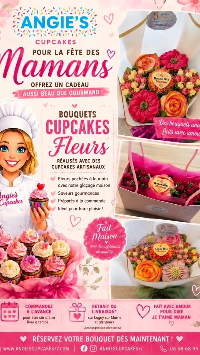 Un bouquet de fleurs comestibles pour maman ! 💐🧁
À commander sur le site angiescupcakes77.com dans la rubrique fête des mères sur la boutique en ligne, ou en mp ou en boutique !
#fêtedesmères #fetedesmeres❤️ #cadeaumaman❤️ #angiescupcakes77 #cadeaufloral