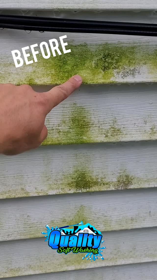Quality Soft Washing LLC made this house look new again. Call or text us today for a free quote to have your house professionally washed. 401-903-WASH