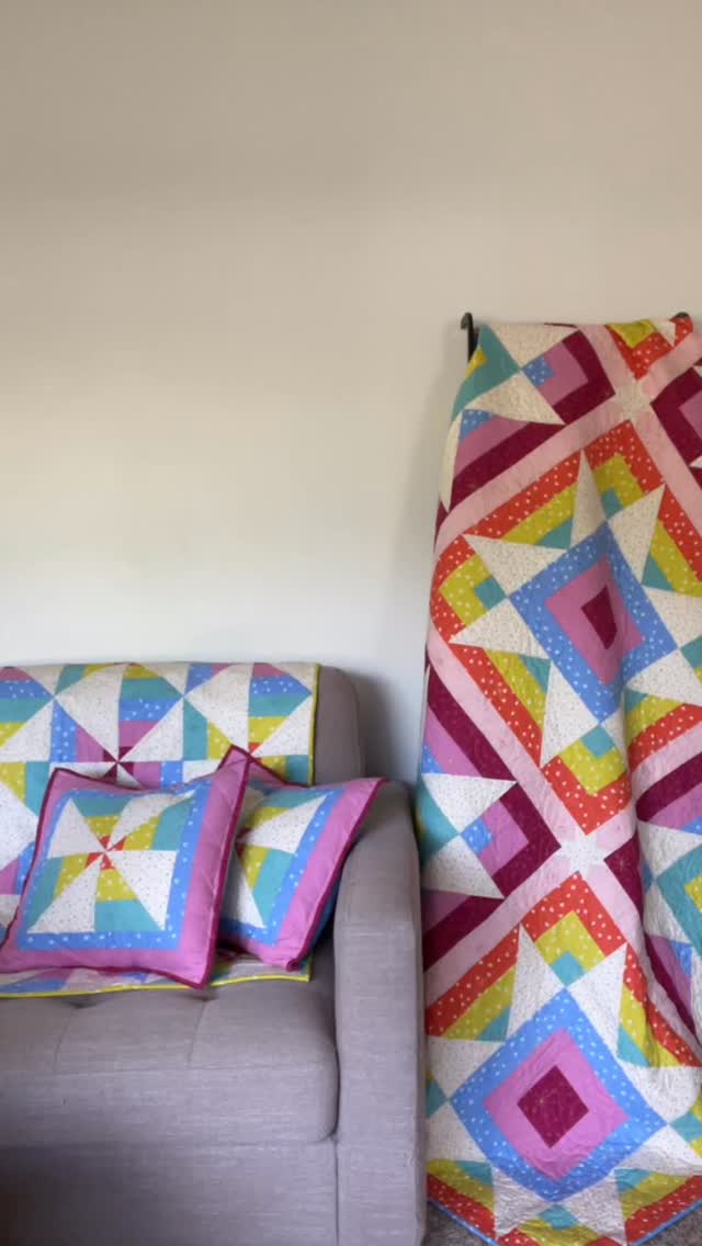 1 Pattern, 3 Projects? Say no more! 🎉
My Starstruck pattern includes instructions to make a throw quilt. Then use your scraps and trimmings to make a wall/baby quilt and a pair of throw pillows! ✨ 🧵
Sewing a matching set of decor for your home has never been easier! 🤩
The Quilt Along starts on June 5, so grab your pattern and sign up for the QAL at the link in my bio!
#hhstitches #happyhourstitches #starstruckquilt #starquilt #rubystarsociety