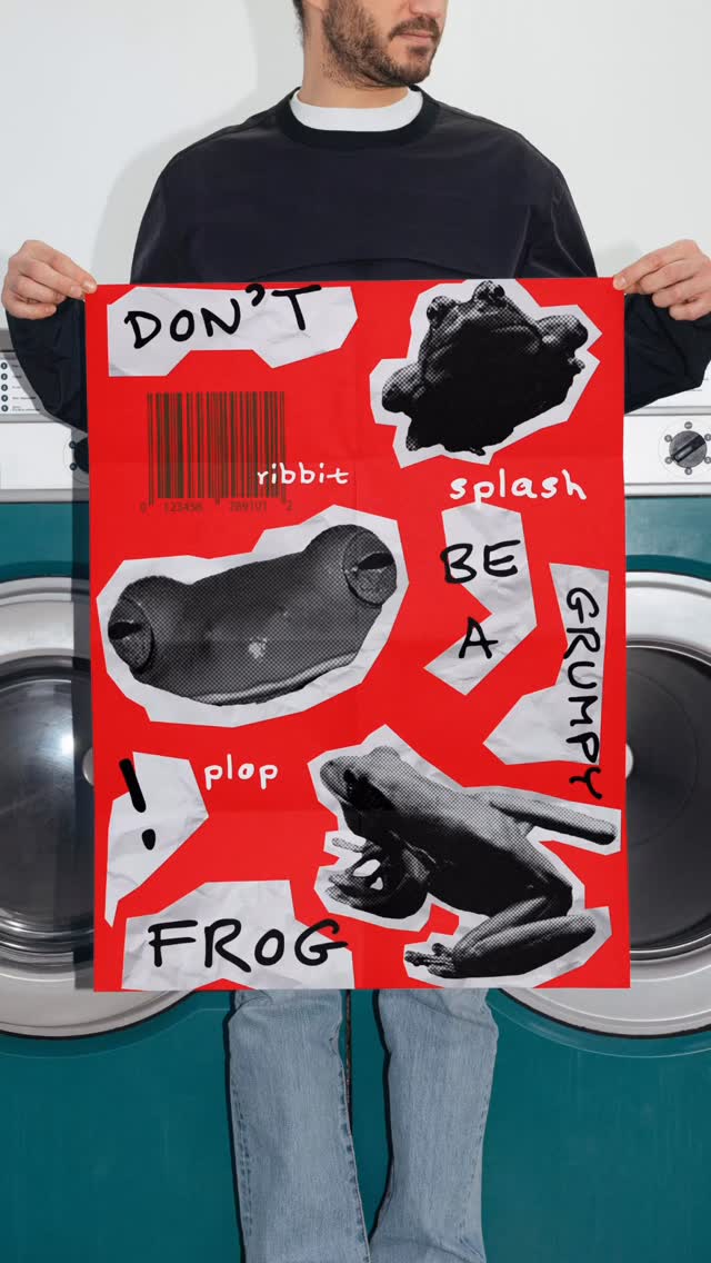 ein kleiner Blick hinter die Kulissen bei der Plakatgestaltung. Wenn es doch in echt nur so schnell gehen würde. Always remember - Don‘t be a grumpy frog!! 🫨🐸 #ibkk #visualarts #studyvisualarts