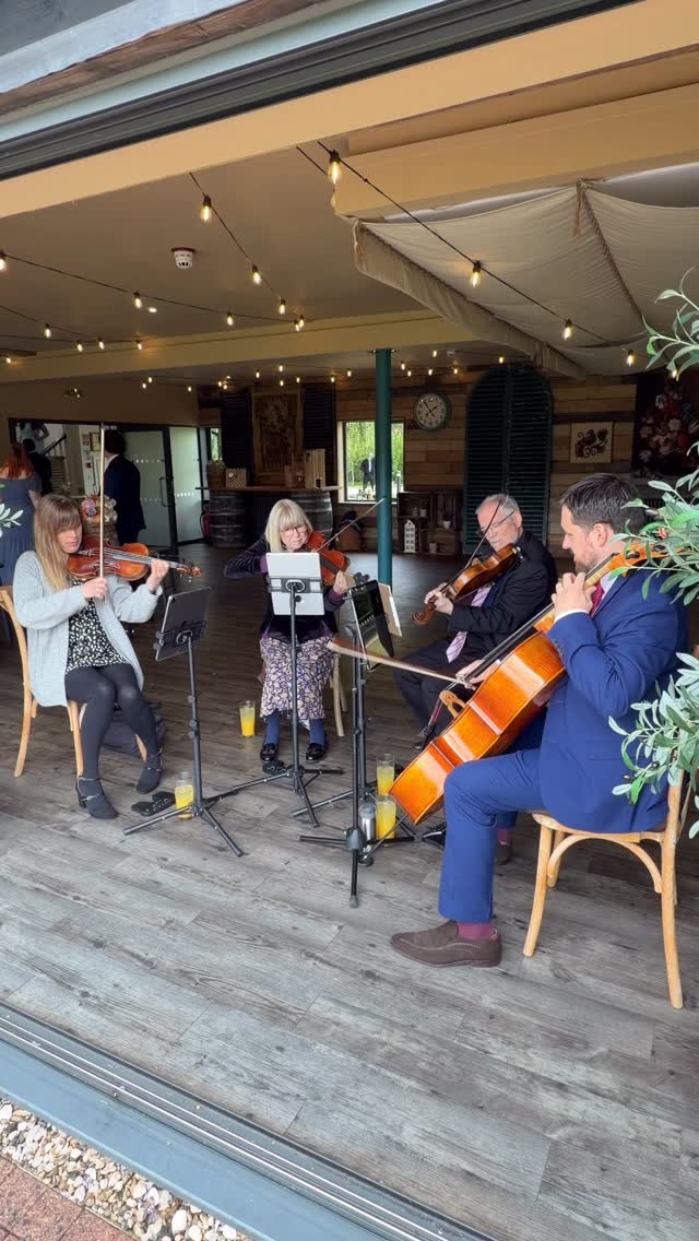 A little clip here of Africa by Toto from today’s beautiful wedding @thegardensyalding - A lovely day playing for an incredibly friendly group of people #weddingstringquartet #stringquartet #weddingmusic #stringquartetwedding #weddingstrings