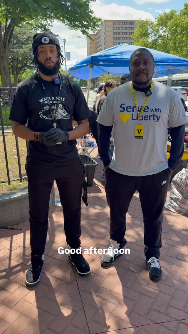 This is what giving back is all about 🤝#walkamilenourshoes #libertymutual