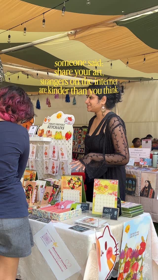 i am a solo entrepreneur, but i’m also really not.
they say it takes a village to raise a child, and i guess i can say it’s the same for my small shop.
that’s exactly how the doing kochi on fleak and all these years that led upto it felt like.
so here’s a huge thank you
to the stranger who DMed me on instagram 5 years back telling me my art is so good
to my school best friends who cheered me on even before i knew i could hold a brush
to the far acquaintance who came upto my stall to let me know she drove down to see my art
to my college friends who believed in my decision to quit CA and do art even before i knew i could believe it myself
to my queer friends who carried me through my lows and self doubts
and most importantly, to you who’s watching this video right now from across the screen while rooting for me.
thank you, for being my village.
i couldn’t have done it without you.
.
.
.
.
.
#ukdesign #smallbusinessusa