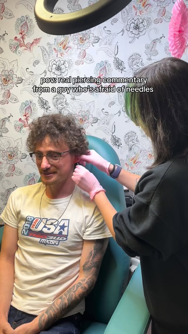 afraid of needles and still crushed it 🤪 easy peasy!! at Bella we create a safe space for all, even those afraid of needles 🤭 #piercing #columbusohio #womenownedbusiness #bellapiercing #piercinginspo