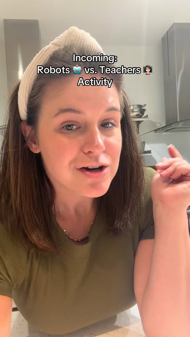 If you’re seeing this and you still have a few weeks of school left, IM SORRY! But here’s an idea worth sharing in case you need something, ANYTHING to keep the ball rolling up until that final bell.
You just found out your school is taking a vote. Each teacher either gets a $50,000 pay raise or each teacher gets replaced by a robot.
YUP. That’s one of the 20+ questions your students will have to answer in this digital interactive, thought-provoking activity. 💻
Want the link to this engaging, high-relevant resource that requires ZERO prep for just $4.99?
Comment with a 🤖 and I’ll DM you the link 🤝
#middleschoolteacherlife #airobot #education #teachersoftiktok #highschoolteacher