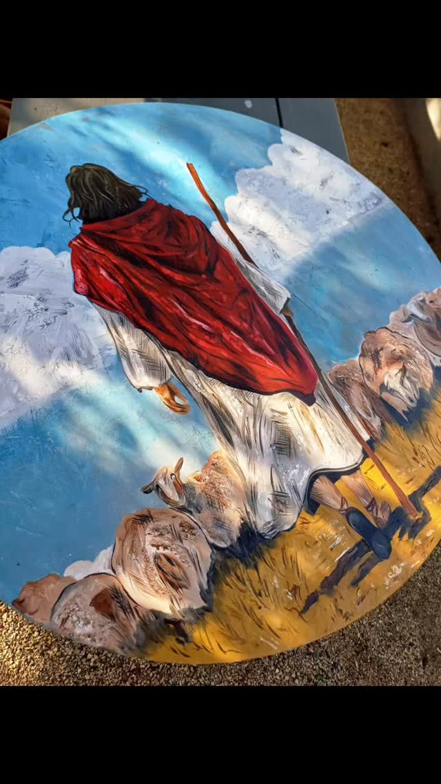 'n Maandag-nuwe-manier-skiller-oefen bo-oor ougeverfde 60cm canvas in olie.
Dit lyk vir my soos 'Agterna'.
#DieSkillery