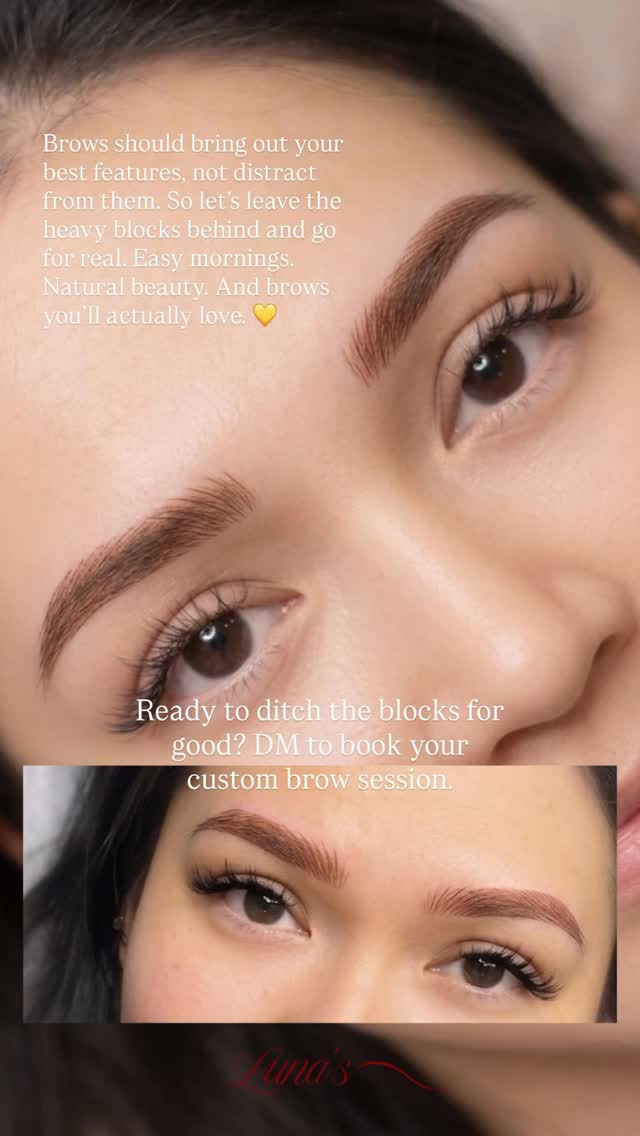 Blocky brows? Not on my face. 🙅♀️
I’ve seen enough harsh, stamped-on brows to last a lifetime. That’s why I’m all in on soft, natural brows that actually look like they belong to me—not a marker. With 3D nano hybrid brows, you get that realistic, airy look that fits your face and your style—no daily filling, no overwhelm, just effortless confidence every single day. ✨
Brows should bring out your best features, not distract from them. So let’s leave the heavy blocks behind and go for real. Easy mornings. Natural beauty. And brows you’ll actually love. 💛
Ready to ditch the blocks for good? DM to book your custom brow session.
#NoBlockBrows #SoftBrows #NaturalIsBeautiful #EverydayConfidence #BrowUpgrade