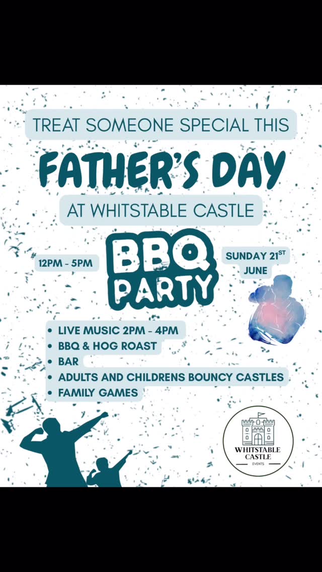 ๐ฐCelebrate Fatherโs Day with us at Whitstable Castle ๐
Join us for an afternoon of live music, BBQ & hog roast, family games, bouncy castles, and plenty of fun for all ages!
๐
Sunday 21st June
๐ 12PM โ 5PM
๐ถ Live music from 2PM โ 4PM
Bring the whole family and treat someone special this Fatherโs Day ๐
#FathersDay #Whitstable #WhitstableCastle #BBQParty #FamilyFun