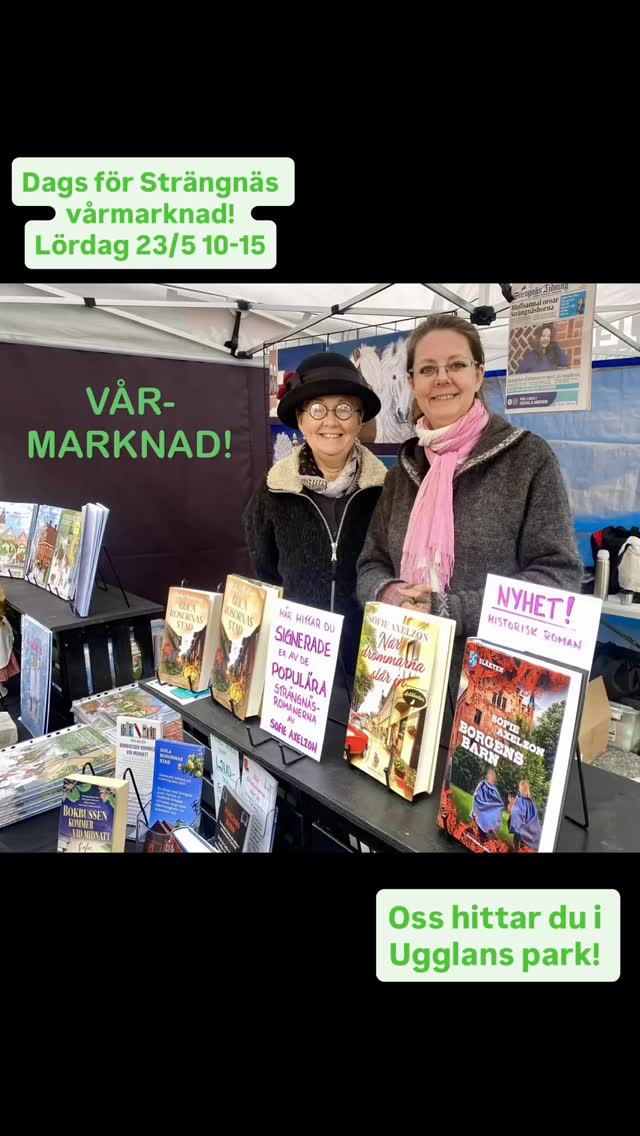 På lördag 23 maj kl 10-15 är det sedvanlig vårmarknad i Strängnäs. Oss hittar du i Ugglans park denna gång och kom gärna dit på förmiddagen då det händer roliga grejer på scenen!
#strängnäs #strängnäsvårmarknad #köpenbok #stöttaenförfattare #kreativasystrarna