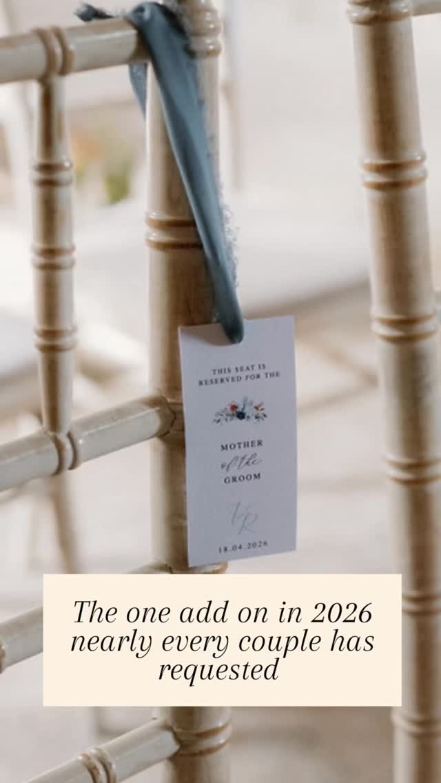 Reserved tags
Have by far, been the most popular add on to my packages for 2026 weddings.
They are perfect to hold seats for members of the wedding party, your loved ones, someone who is doing a reading for you or someone who needs an aisle seat (think those with mobility needs or a quick exit to the facilities).
The best part of ordering a stationery package from @flutterbeeze is that everything matches keeping a coherent theme across your day.
So what are you waiting for ? Order how on the website or message to add onto your package.
Kirsty 🌿
www.flutterbeeze.co.uk
