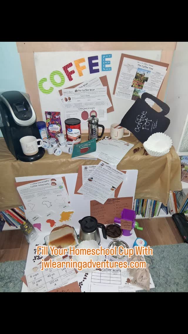 ☕️We steeped ourselves in coffee geography, blends, botany, liquid measurements, health benefits, and more by just exploring the coffee bean. An immersive leasson that overflowed our learning cup!
☕️Get the Coffee Worksheets/Activities Pack and brew up your own learning adventure! Available now at jwlearningadventures.com/shop
👋Join the learning adventure! Get homeschool support, encouragement, freebies, inspiration, and fun straight to your inbox. Sign up for FREE at jwlearningadventures.com
🧡Learning is a lifelong adventure- let's make it a fun one!
#coffee#learningwithfood#homeschoolactivities#homeschoollearning#cupofjoe