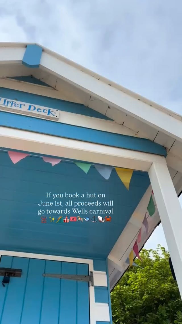 Book any of our huts for June 1st and all proceeds will go to our much loved Wells carnival 🎪🩷🦀 help us keep the town alive! ✨🎢🎠
@wells.carnival