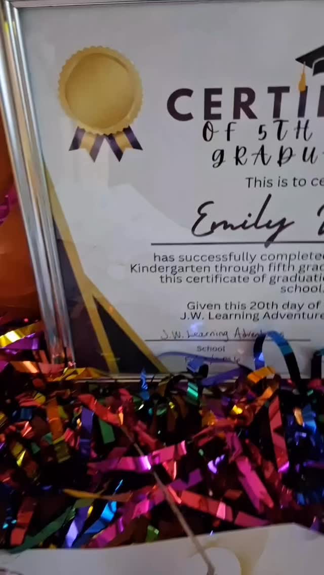 🎓Oh my heart- it swells with pride, immense sentiments, and accomplishment. I held it together until I presented her with her certificate in the same exact spot we began this journey🥹. There's just not enough pictures or videos to encompass all that we have achieved together. She has mastered so much and so quickly. She's outstanding at learning and while she may battle it on some days, she loves to learn. She's put in the hard work everyday, testing her own limits, then pushing past them. I am so honored to be walking this journey with her, just us, striving toward her goals in a tailor-made learning adventure! I'm holding on tight to each day as we grow together in a learning adventure of a lifetime! We've got a few weeks left of her last year in elementary, and I hope she's had as much fun in these years as I have. Looking forward to the years ahead. 🧡 #jwlearningadventures