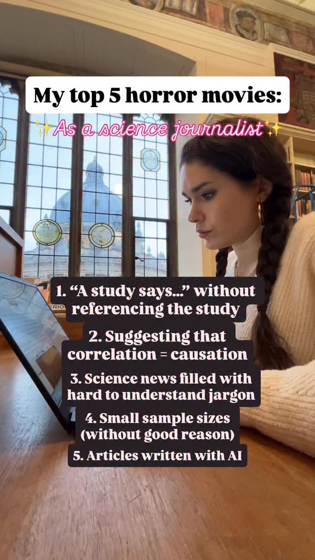 āØScience journalist edition āØ
Not all studies are created equal. Some publications have much less rigorous peer review and editing procedures, correlation doesnāt equal causation, and studies with small sample sizes donāt necessarily apply to the whole population. Just because āa study says XYZā it doesnāt mean itās fact š„²
#sciencejournalist #scientist #womeninstem