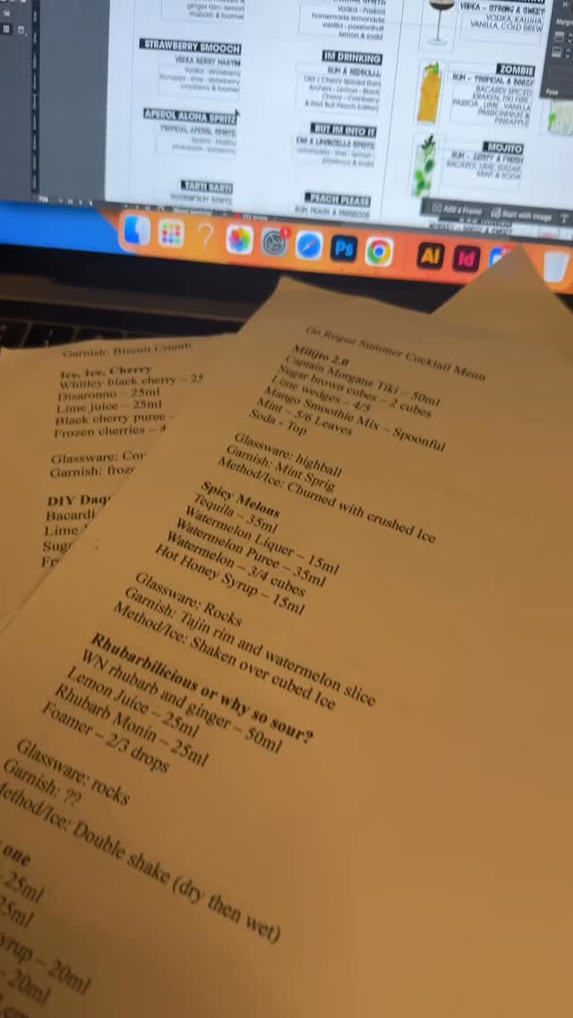 ✨ BTS menu design ✨
All our menus are designed in house & hand illustrated ✏️ NO TRAGIC AI MENUS HERE 🫶🏼 aaand she’s launching this weekend🤩
Menus start with Mills & the team looking at trending flavours & drinks you guys already love to make seasonal cocktails Thatll have you sipping all summer long ☀️ aaand then Paige works her magic and makes the most stun menus in the South 💻
#menudesign #barreels #portsmouth #pompey #localartist