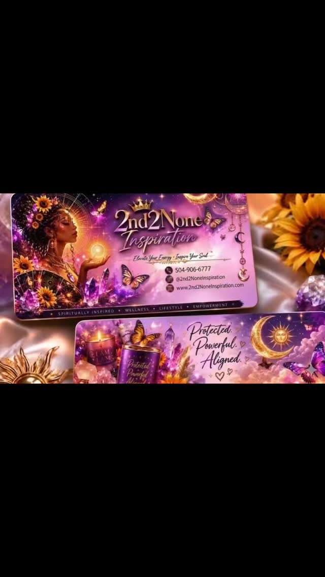 ✨ 2ND2NONE INSPIRATION ✨
Where energy shifts and alignment begins
You are entering a new season of growth, peace, and elevation.
Release doubt. Embrace clarity. Step into your highest self.
💫 Healing • Balance • Abundance • Protection 💫
Your energy is your currency — invest it wisely.
You were never meant to shrink… you were meant to shine.
Shop now 2nd2noneInspiration.com
📲 Book / Connect Today
504-906-6777